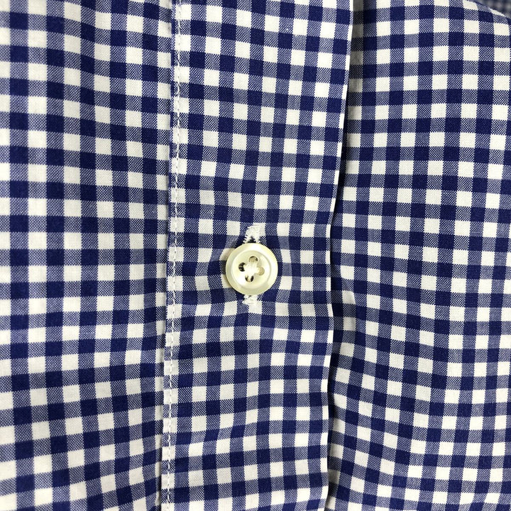 Ralph Lauren Classic Fit Gingham Check Long Sleeve Button-Down Shirt, Men's XXL cotton blue type Vintage Second Hand