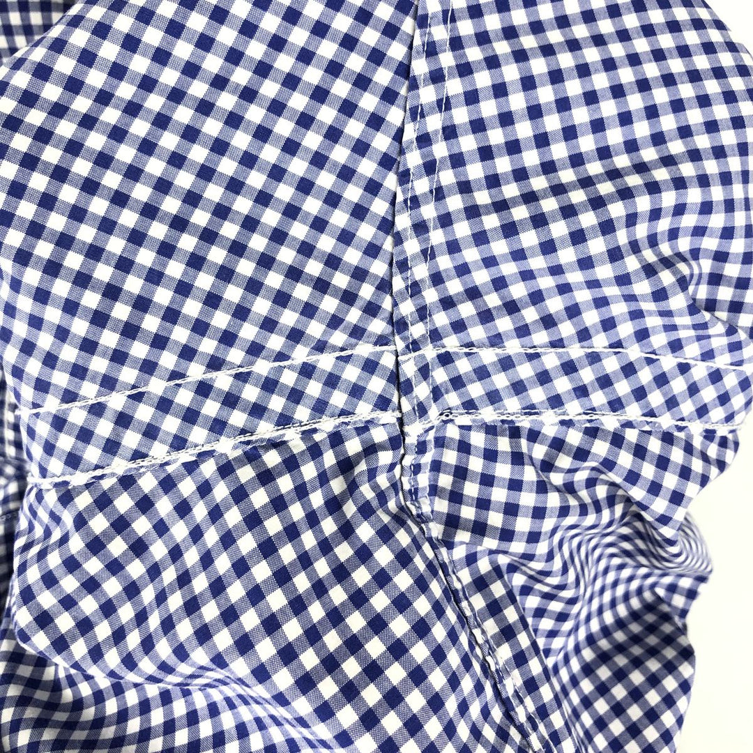 Ralph Lauren Classic Fit Gingham Check Long Sleeve Button-Down Shirt, Men's XXL cotton blue type Vintage Second Hand
