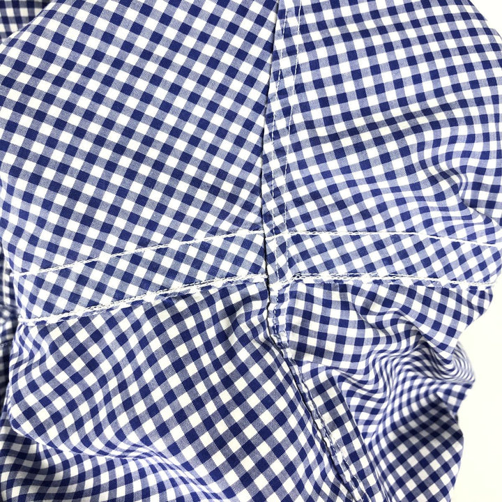 Ralph Lauren Classic Fit Gingham Check Long Sleeve Button-Down Shirt, Men's XXL cotton blue type Vintage Second Hand