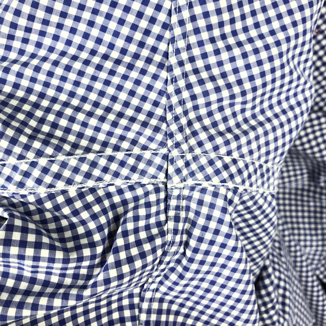 Ralph Lauren Classic Fit Gingham Check Long Sleeve Button-Down Shirt, Men's XXL cotton blue type Vintage Second Hand