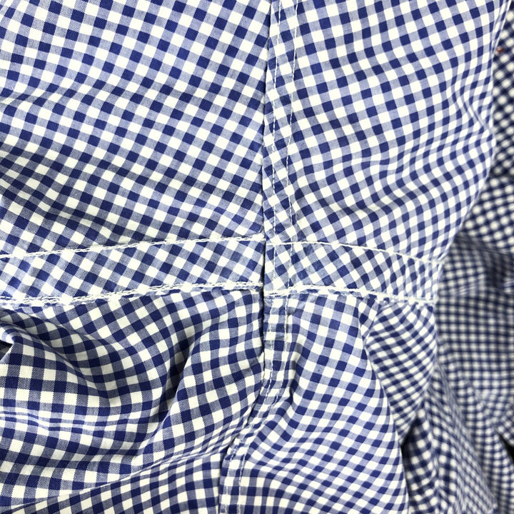 Ralph Lauren Classic Fit Gingham Check Long Sleeve Button-Down Shirt, Men's XXL cotton blue type Vintage Second Hand