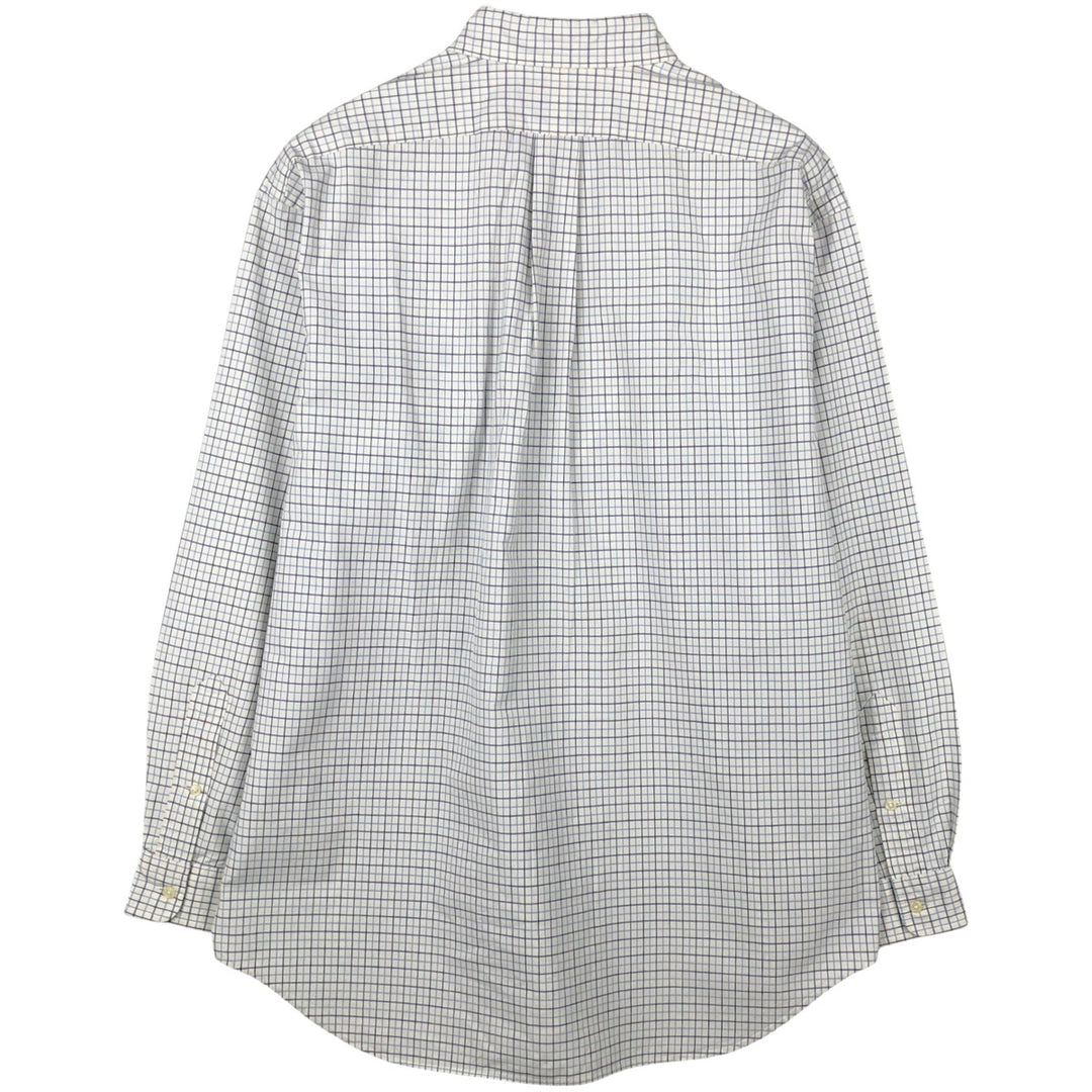 Ralph Lauren BLAKE long sleeve button down check shirt, men's size L cotton white type Vintage Second Hand