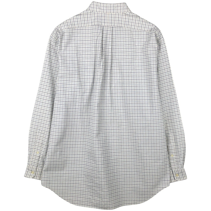 Ralph Lauren BLAKE long sleeve button down check shirt, men's size L cotton white type Vintage Second Hand