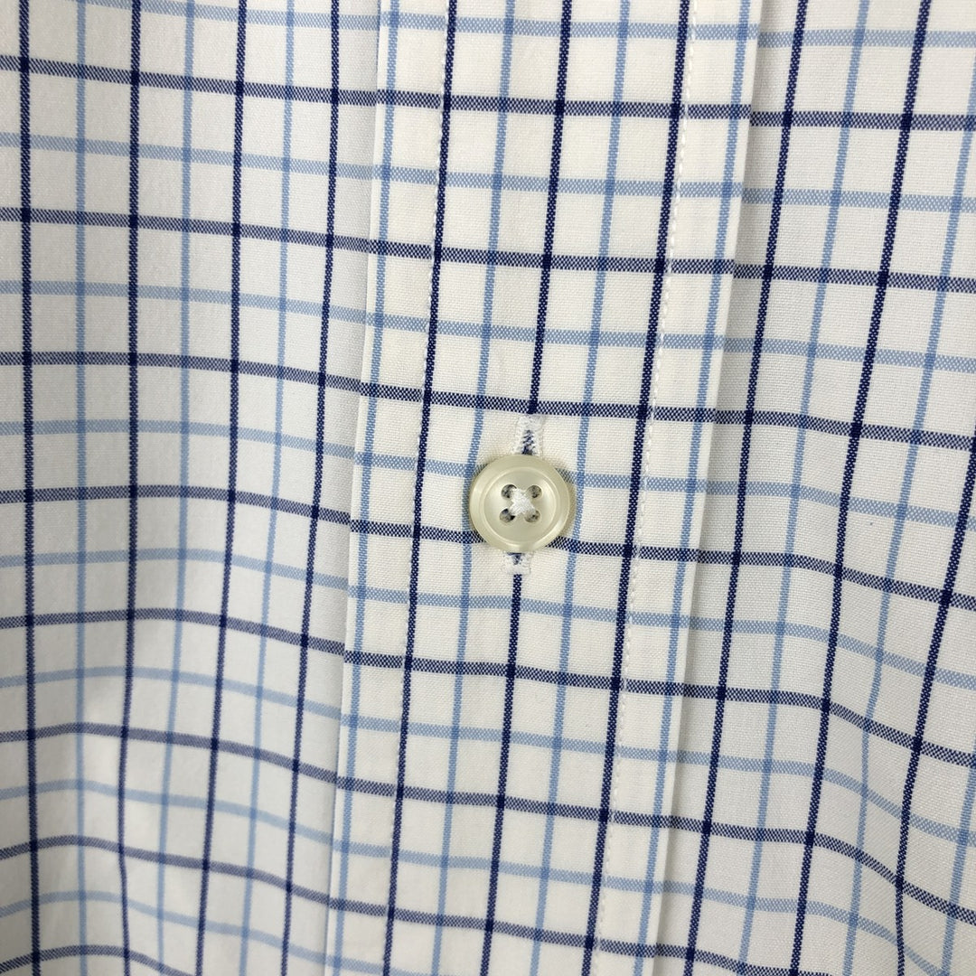 Ralph Lauren BLAKE long sleeve button down check shirt, men's size L cotton white type Vintage Second Hand