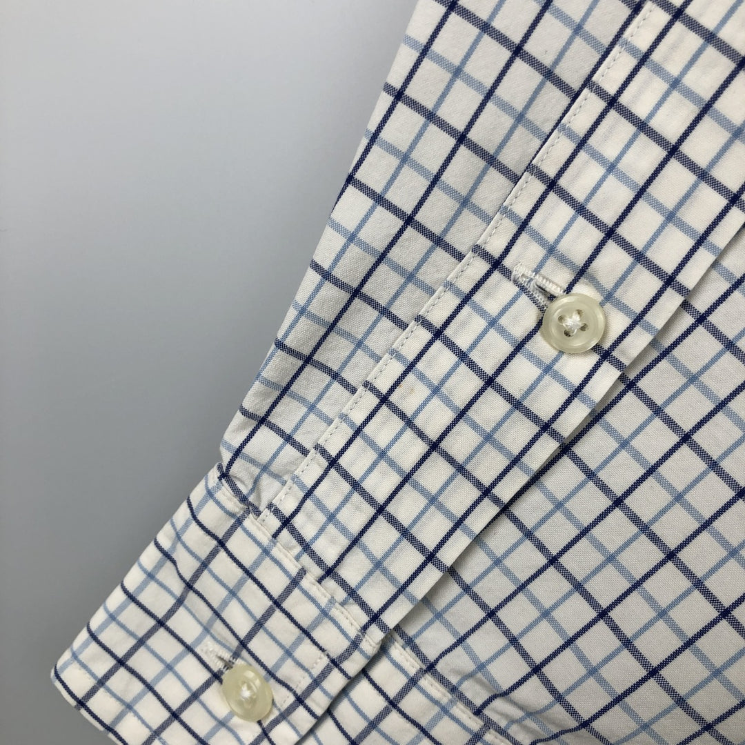 Ralph Lauren BLAKE long sleeve button down check shirt, men's size L cotton white type Vintage Second Hand