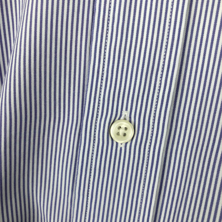 Ralph Lauren BLAKE long sleeve button down striped shirt, men's size M cotton navy blue type Vintage Second Hand