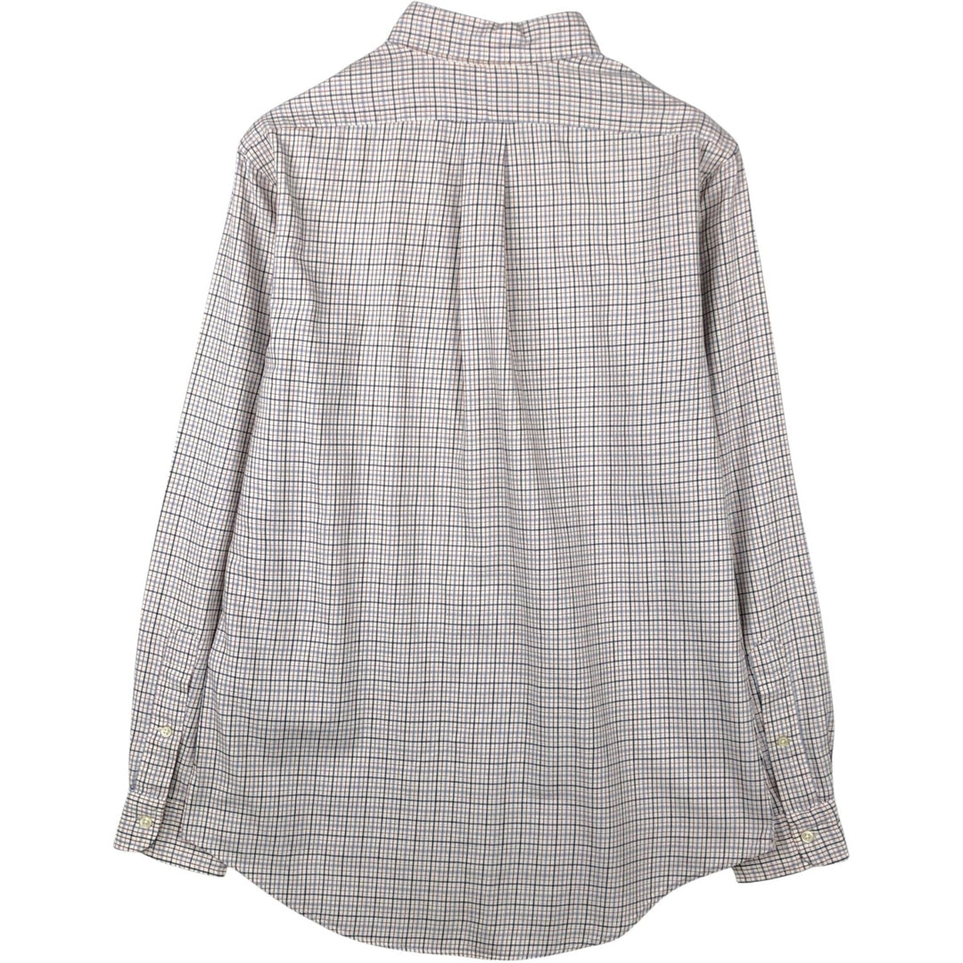 Ralph Lauren CUSTOM FIT long sleeve button down check shirt men's size M cotton white type Vintage Second Hand