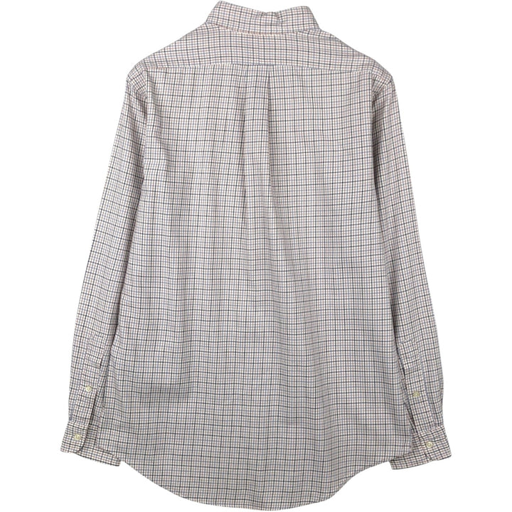 Ralph Lauren CUSTOM FIT long sleeve button down check shirt men's size M cotton white type Vintage Second Hand