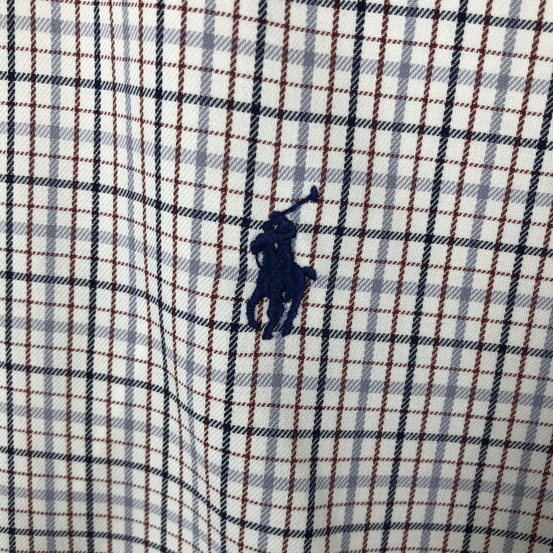 Ralph Lauren CUSTOM FIT long sleeve button down check shirt men's size M cotton white type Vintage Second Hand