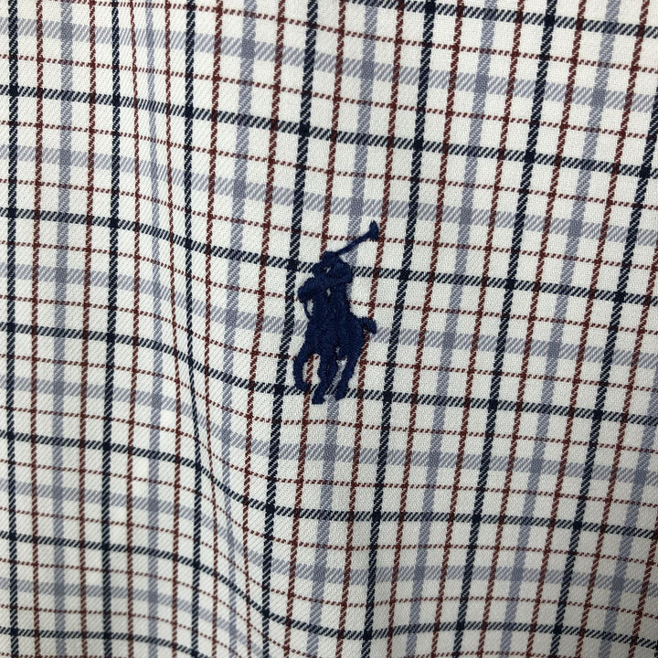 Ralph Lauren CUSTOM FIT long sleeve button down check shirt men's size M cotton white type Vintage Second Hand