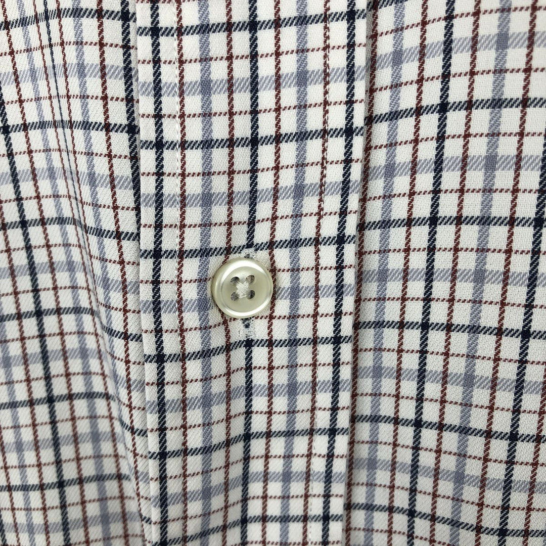 Ralph Lauren CUSTOM FIT long sleeve button down check shirt men's size M cotton white type Vintage Second Hand