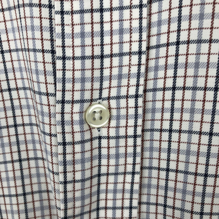 Ralph Lauren CUSTOM FIT long sleeve button down check shirt men's size M cotton white type Vintage Second Hand