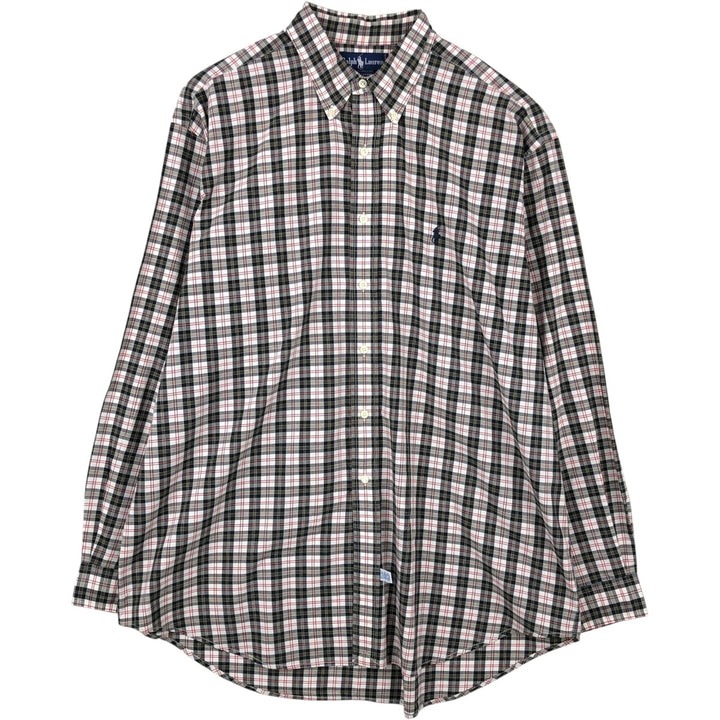 Ralph Lauren long sleeve button down check shirt, men's XL size cotton white type Vintage Second Hand