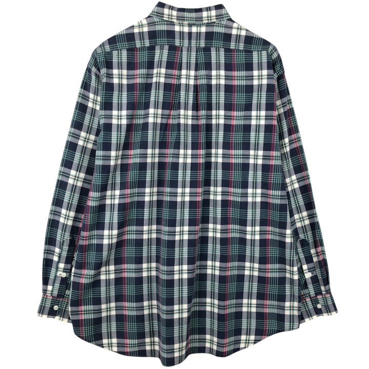 Ralph Lauren BLAKE long sleeve button down check shirt, men's XL size cotton navy blue type Vintage Second Hand