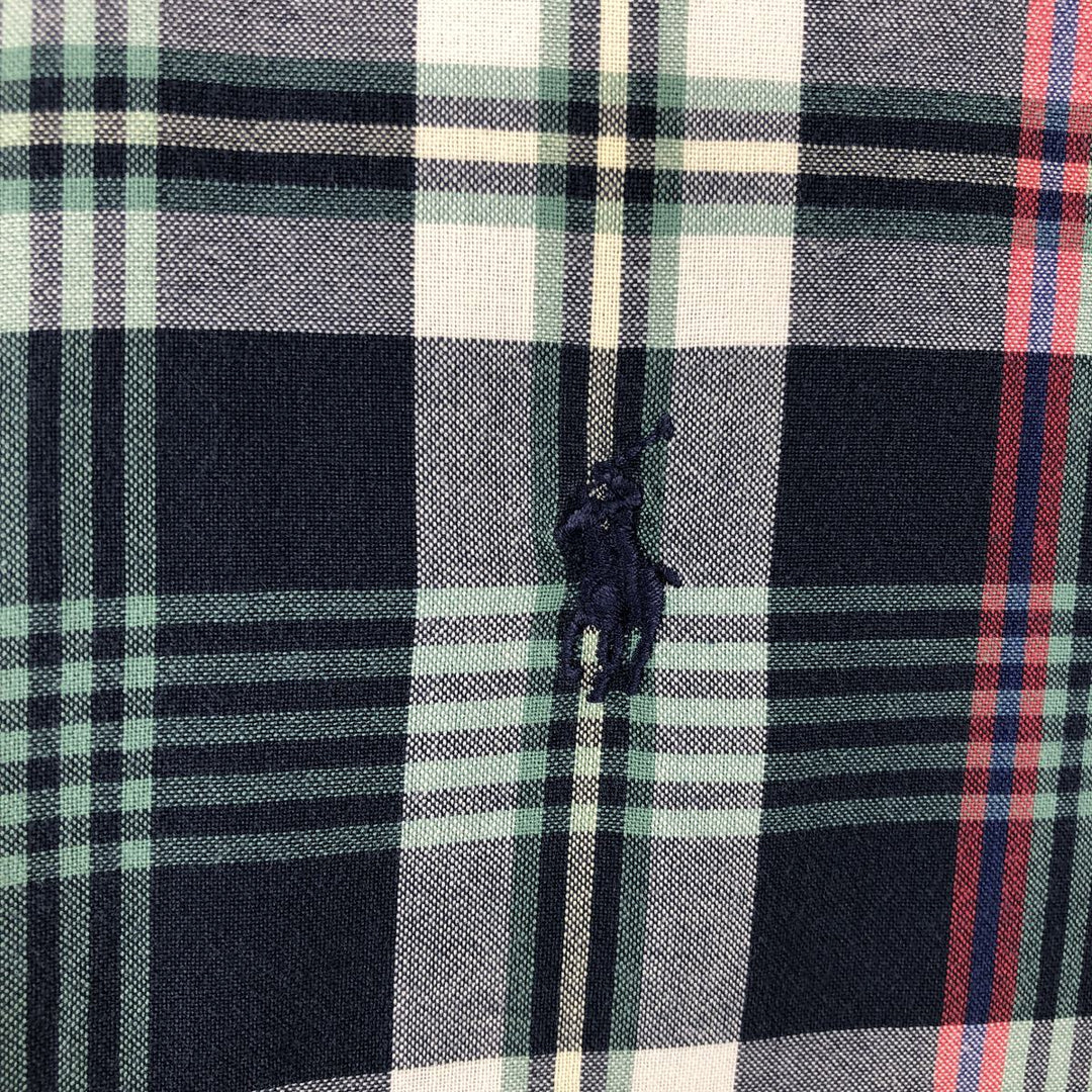 Ralph Lauren BLAKE long sleeve button down check shirt, men's XL size cotton navy blue type Vintage Second Hand