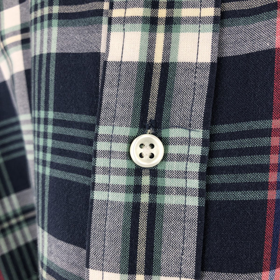 Ralph Lauren BLAKE long sleeve button down check shirt, men's XL size cotton navy blue type Vintage Second Hand