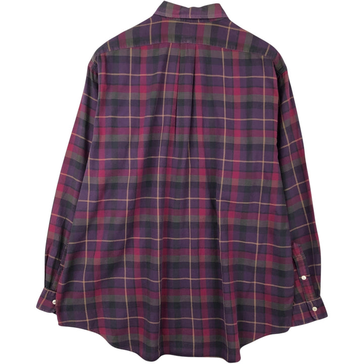 Ralph Lauren long sleeve button down check shirt, men's XL size cotton purple type Vintage Second Hand