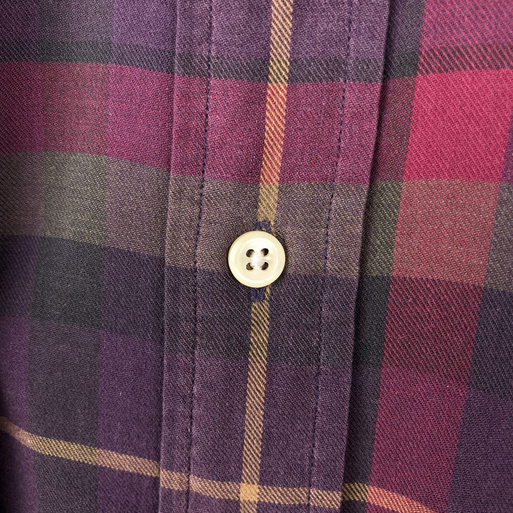 Ralph Lauren long sleeve button down check shirt, men's XL size cotton purple type Vintage Second Hand