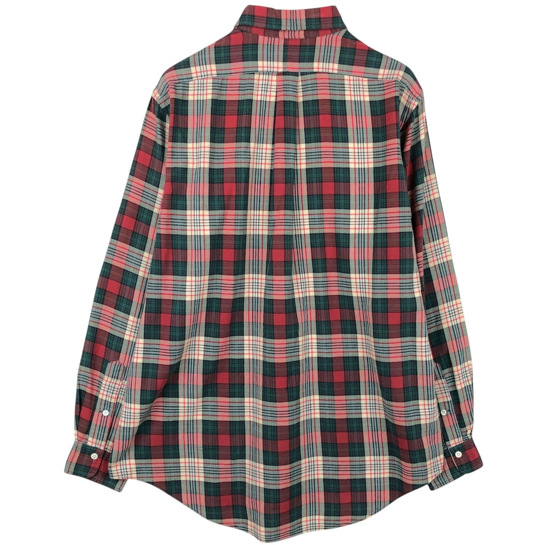 Ralph Lauren long sleeve button down check shirt, men's size L cotton red type Vintage Second Hand