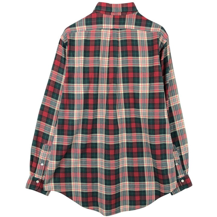 Ralph Lauren long sleeve button down check shirt, men's size L cotton red type Vintage Second Hand
