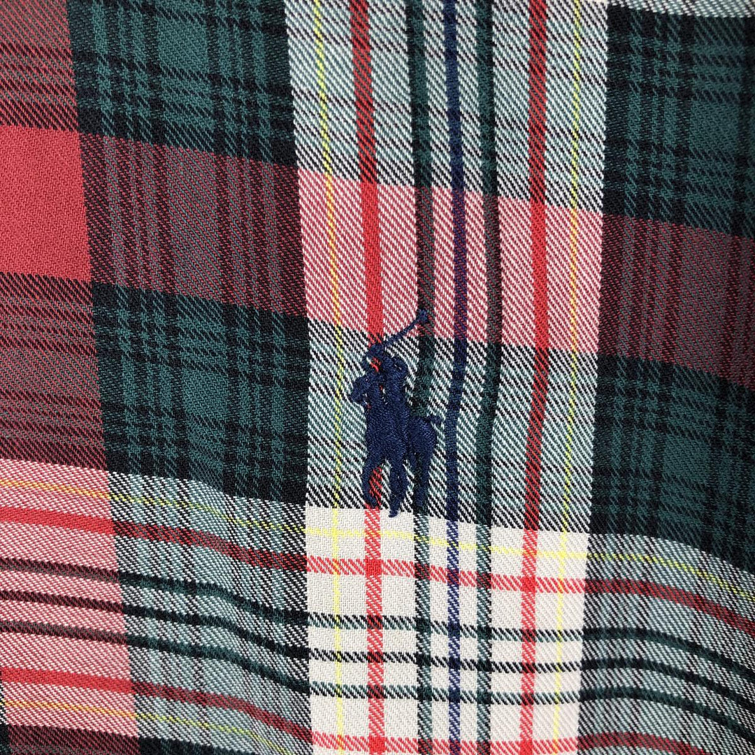 Ralph Lauren long sleeve button down check shirt, men's size L cotton red type Vintage Second Hand