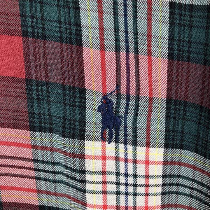 Ralph Lauren long sleeve button down check shirt, men's size L cotton red type Vintage Second Hand