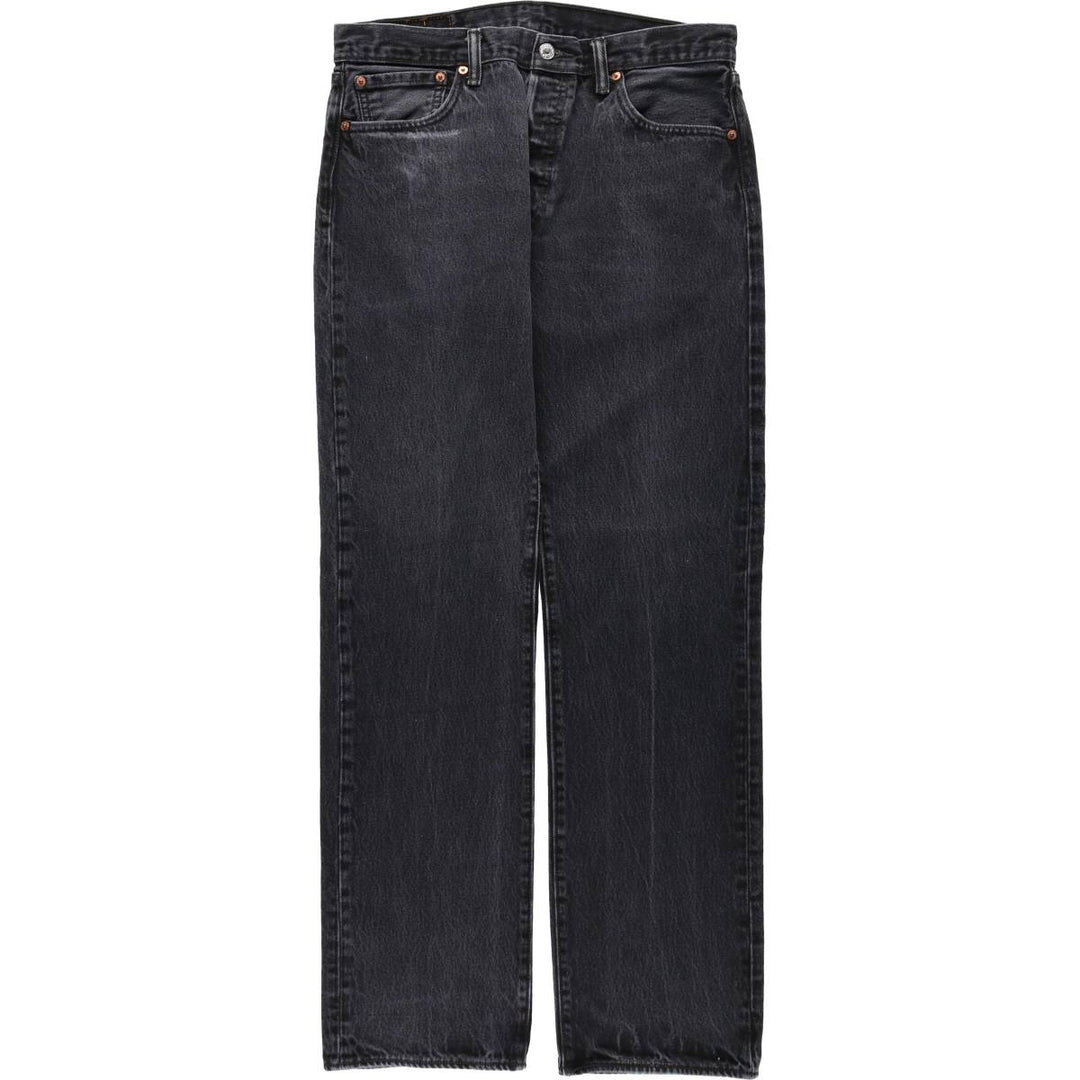 Levi's 501 Black Denim Straight Denim Pants for Men, W34 equivalent cotton black type Vintage Second Hand