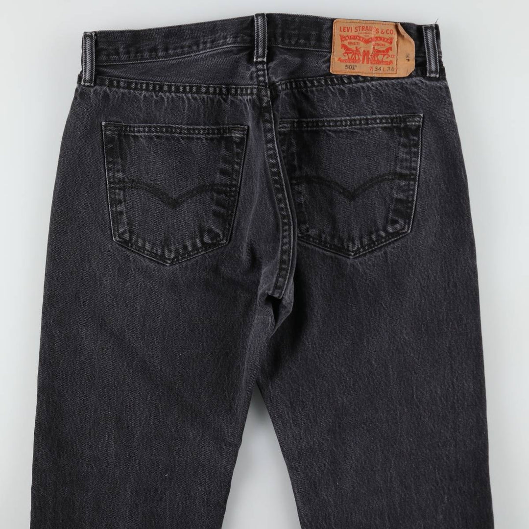 Levi's 501 Black Denim Straight Denim Pants for Men, W34 equivalent cotton black type Vintage Second Hand