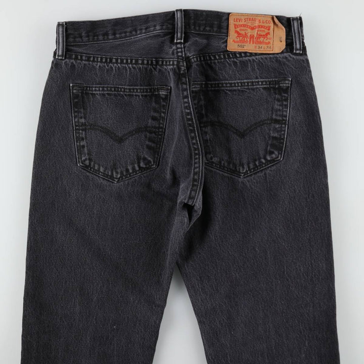 Levi's 501 Black Denim Straight Denim Pants for Men, W34 equivalent cotton black type Vintage Second Hand