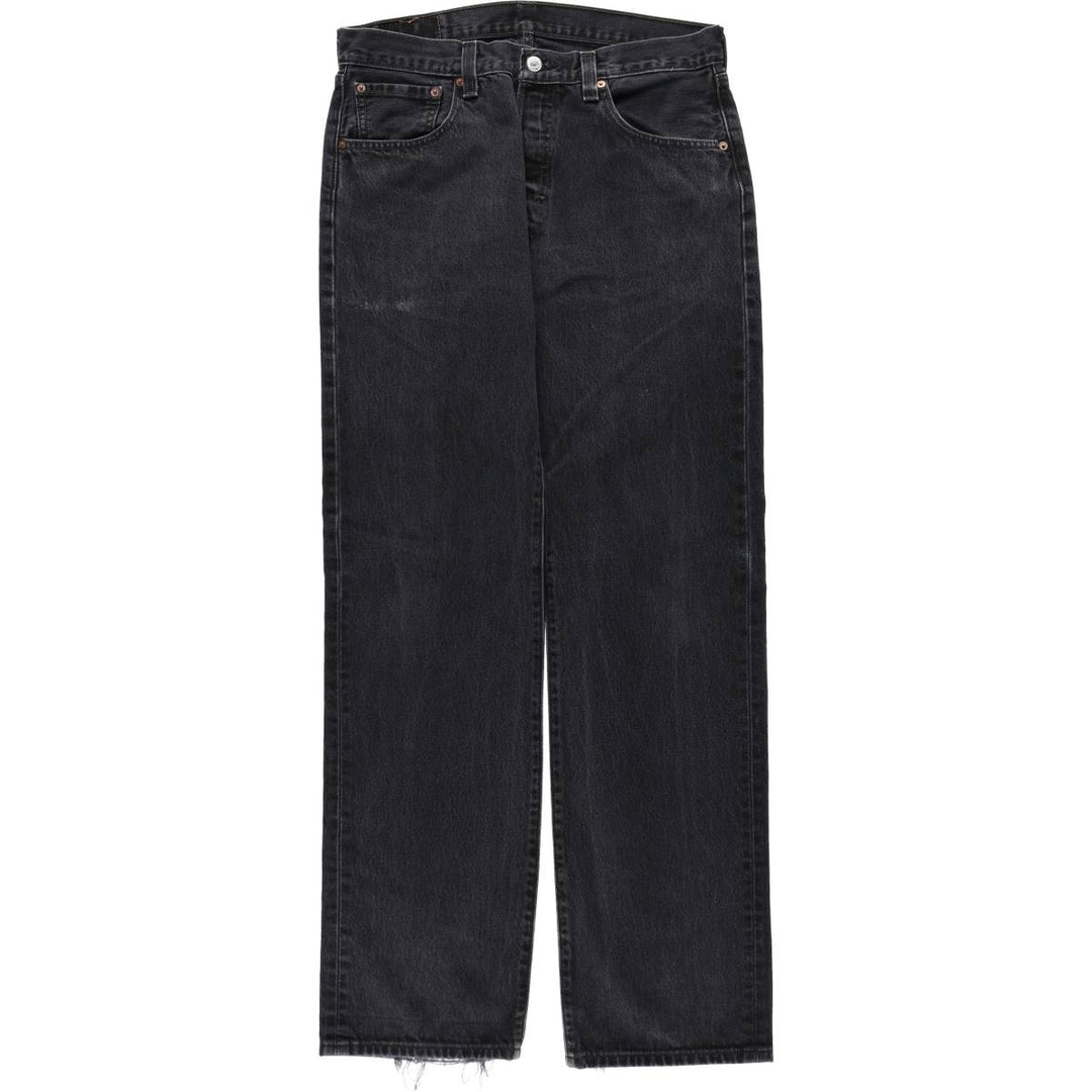 Levi's 501 Straight Fit Black Denim Straight Jeans, Men's Size W33 (approx.) cotton black type Vintage Second Hand
