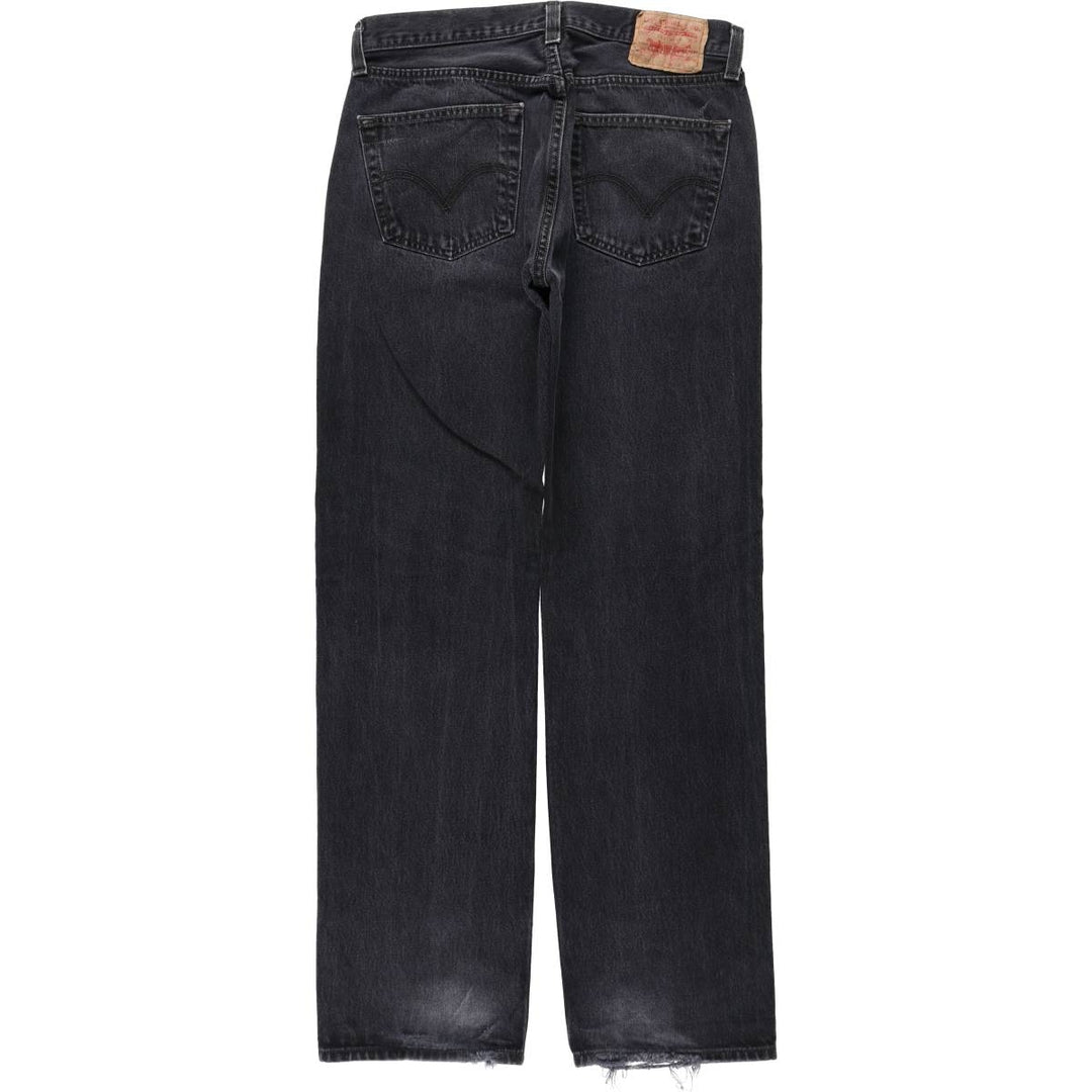 Levi's 501 Straight Fit Black Denim Straight Jeans, Men's Size W33 (approx.) cotton black type Vintage Second Hand