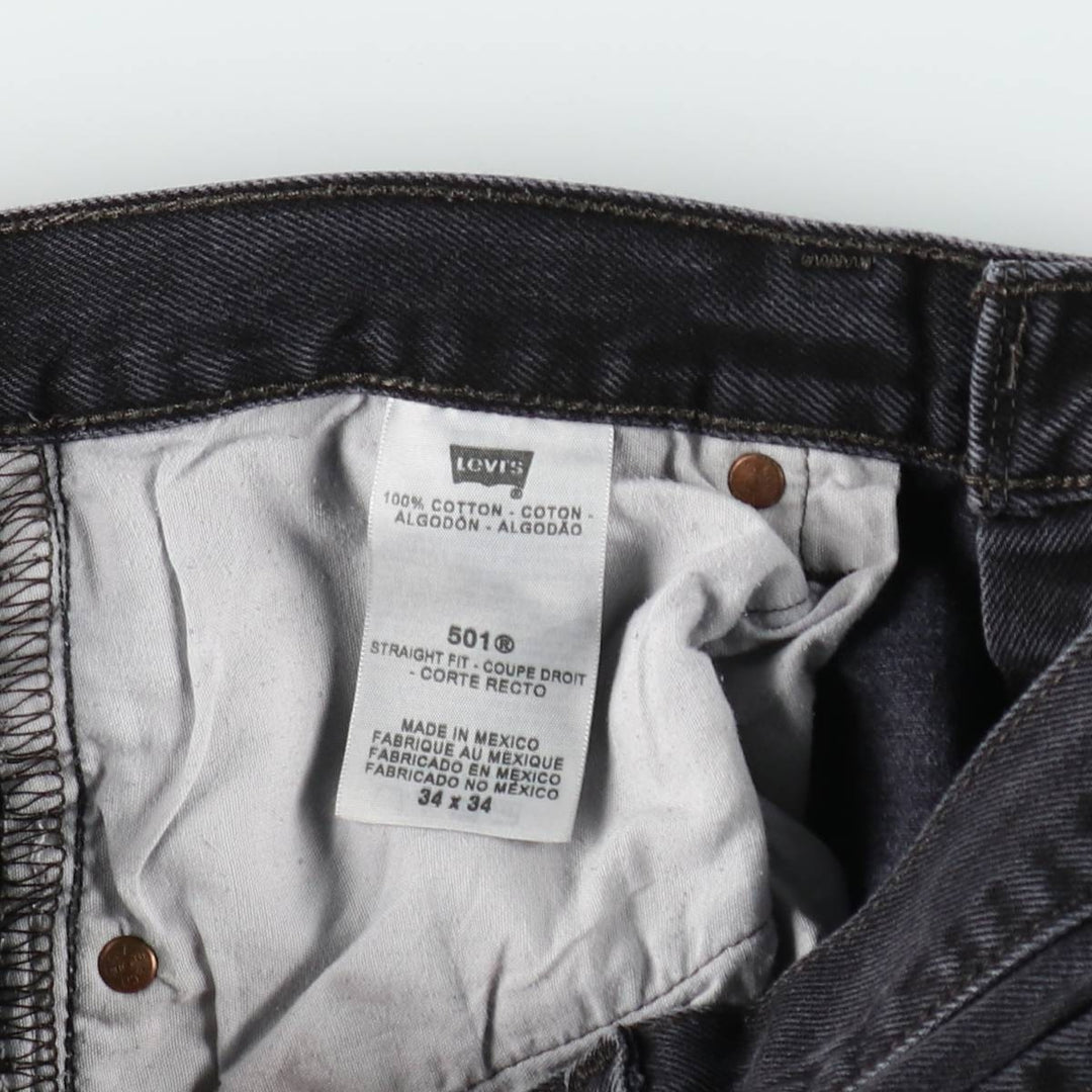 Levi's 501 Straight Fit Black Denim Straight Jeans, Men's Size W33 (approx.) cotton black type Vintage Second Hand