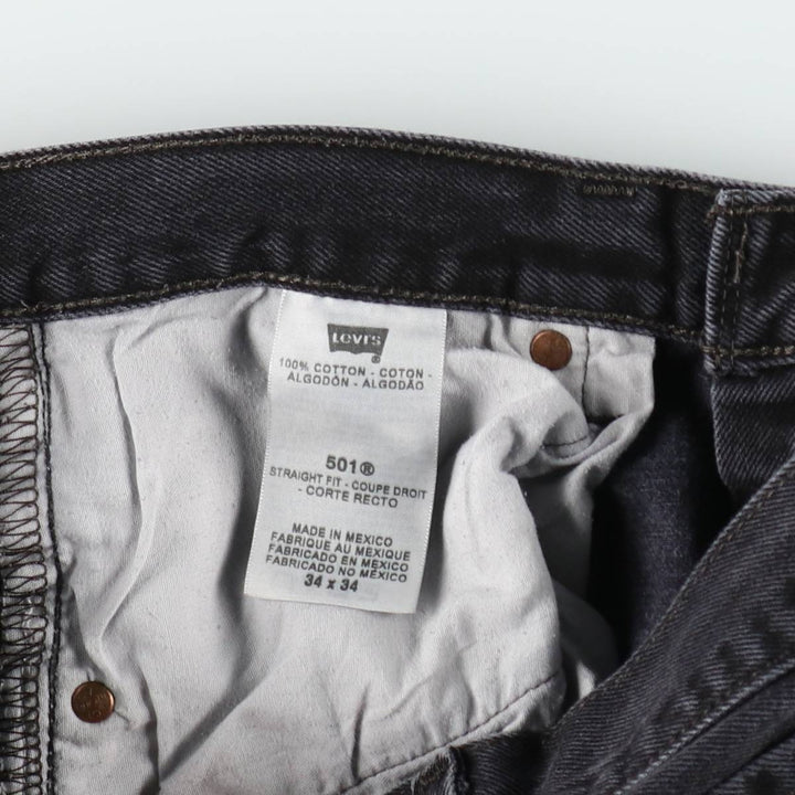 Levi's 501 Straight Fit Black Denim Straight Jeans, Men's Size W33 (approx.) cotton black type Vintage Second Hand