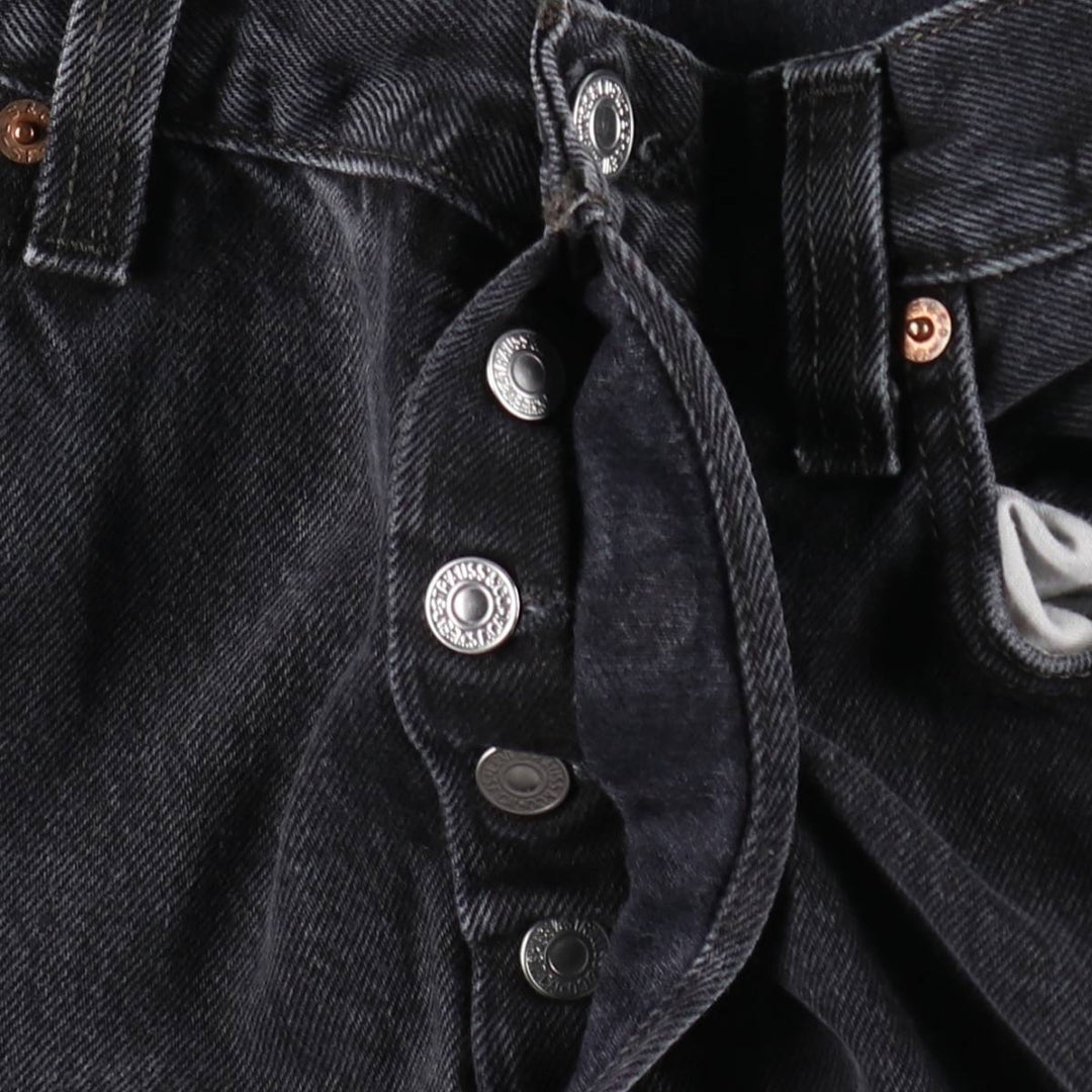 Levi's 501 Straight Fit Black Denim Straight Jeans, Men's Size W33 (approx.) cotton black type Vintage Second Hand