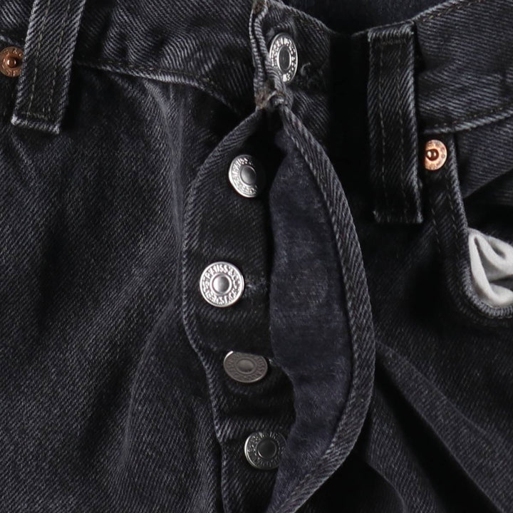 Levi's 501 Straight Fit Black Denim Straight Jeans, Men's Size W33 (approx.) cotton black type Vintage Second Hand