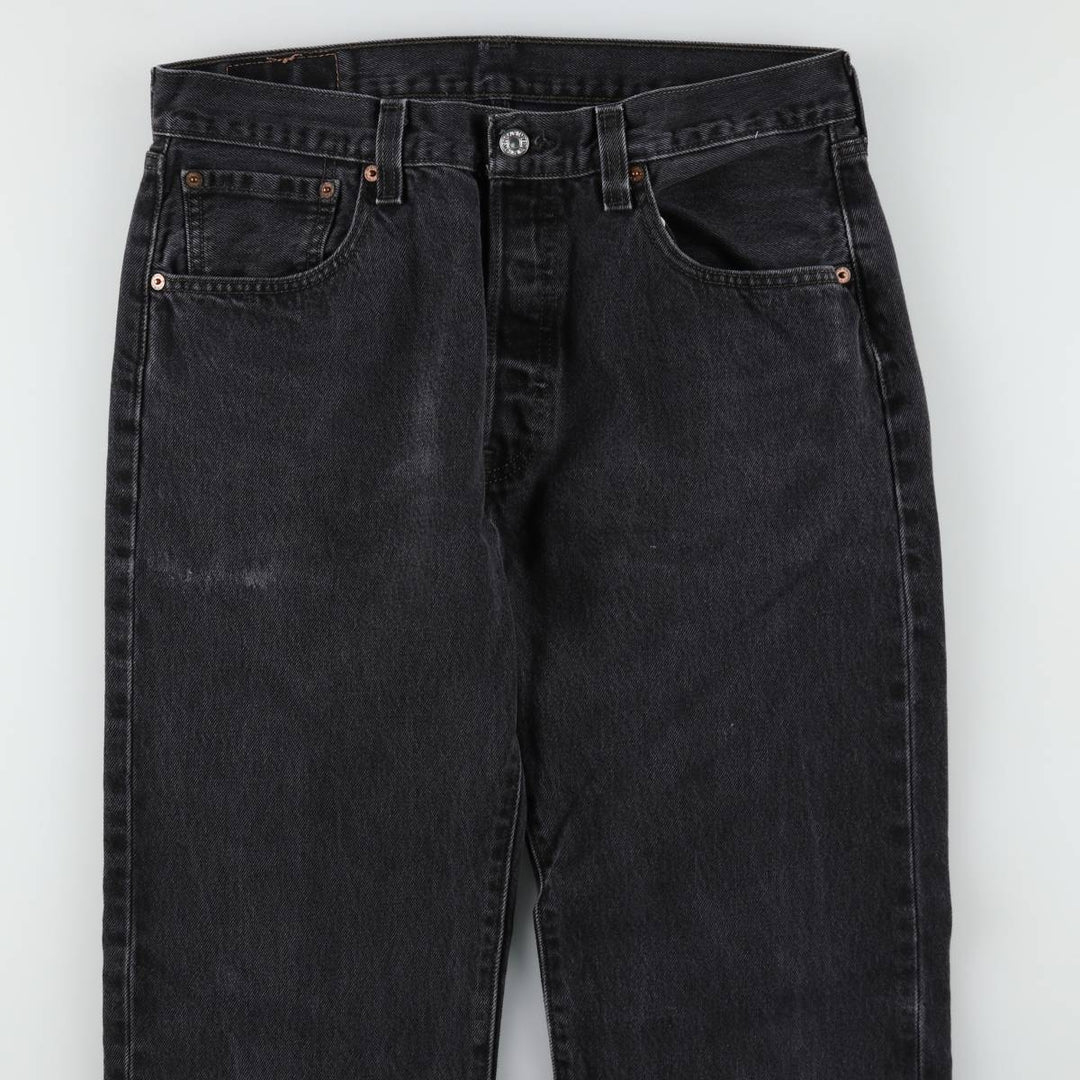 Levi's 501 Straight Fit Black Denim Straight Jeans, Men's Size W33 (approx.) cotton black type Vintage Second Hand