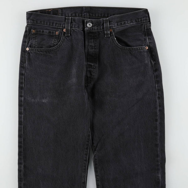 Levi's 501 Straight Fit Black Denim Straight Jeans, Men's Size W33 (approx.) cotton black type Vintage Second Hand