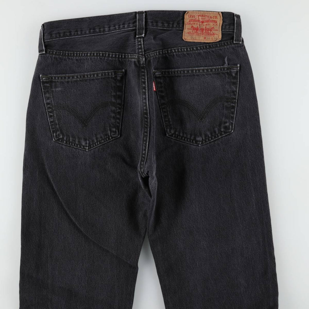 Levi's 501 Straight Fit Black Denim Straight Jeans, Men's Size W33 (approx.) cotton black type Vintage Second Hand