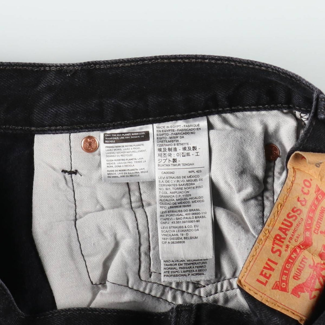 Levi's 501 Black Denim Straight Denim Pants for Men, W33 equivalent cotton black type Vintage Second Hand