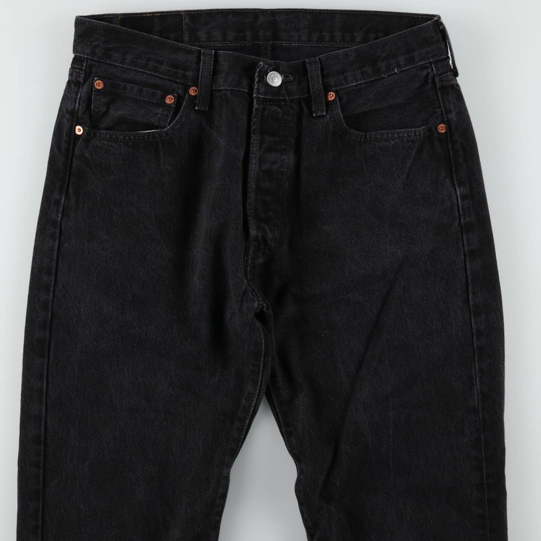 Levi's 501 Black Denim Straight Denim Pants for Men, W33 equivalent cotton black type Vintage Second Hand