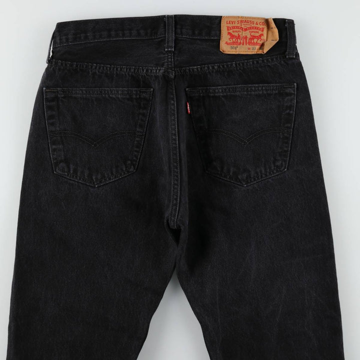 Levi's 501 Black Denim Straight Denim Pants for Men, W33 equivalent cotton black type Vintage Second Hand