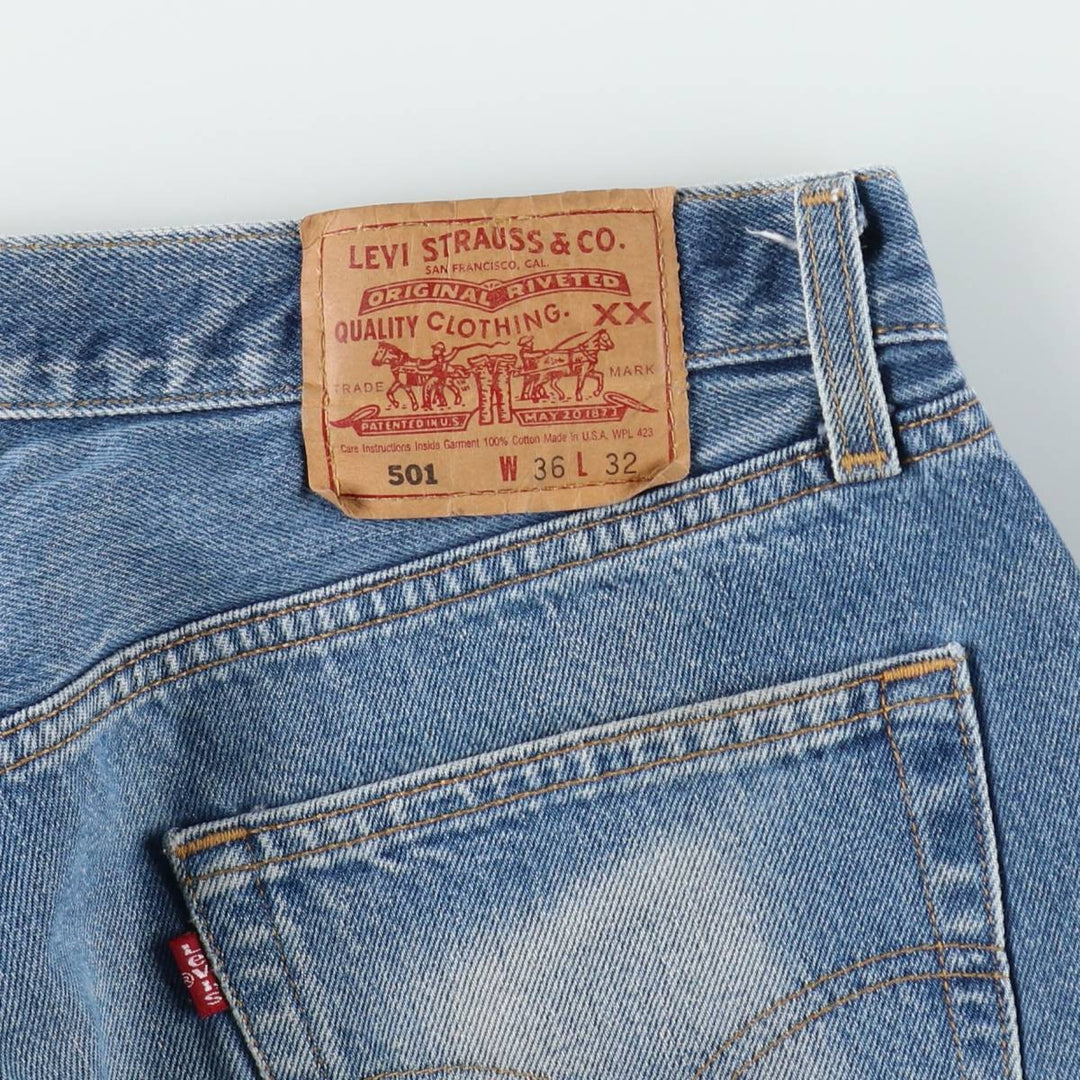2000'S Levi's 501-0115 Straight Denim Pants, Made in USA, Men's Size W34 (approx.) cotton blue type Vintage Second Hand