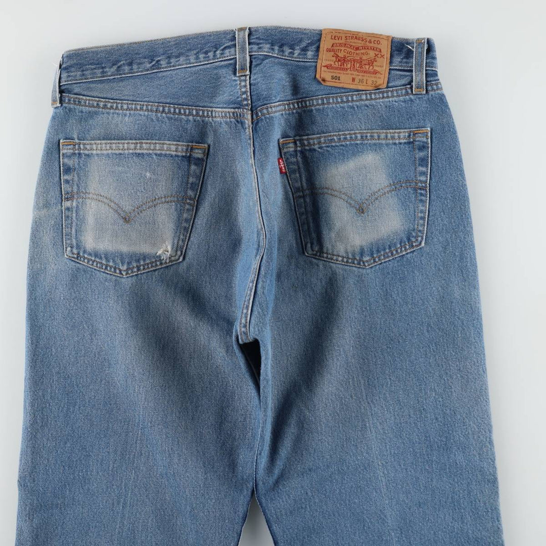 2000'S Levi's 501-0115 Straight Denim Pants, Made in USA, Men's Size W34 (approx.) cotton blue type Vintage Second Hand
