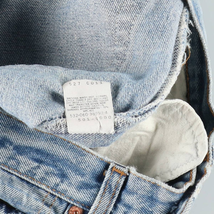 90'S Levi's 501-0000 Straight Denim Pants Made in USA Men's W30 Vintage cotton blue type Vintage Second Hand