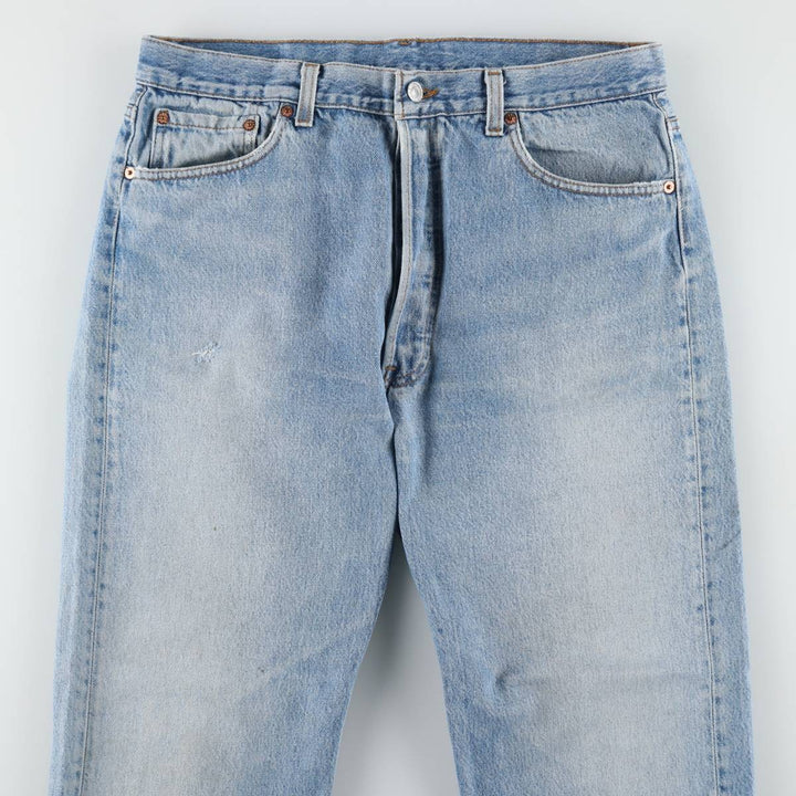 1990'S Levi's 501 0190 Straight Denim Pants, Made in USA, Men's Size W34 (approx.), Vintage cotton blue type Vintage Second Hand