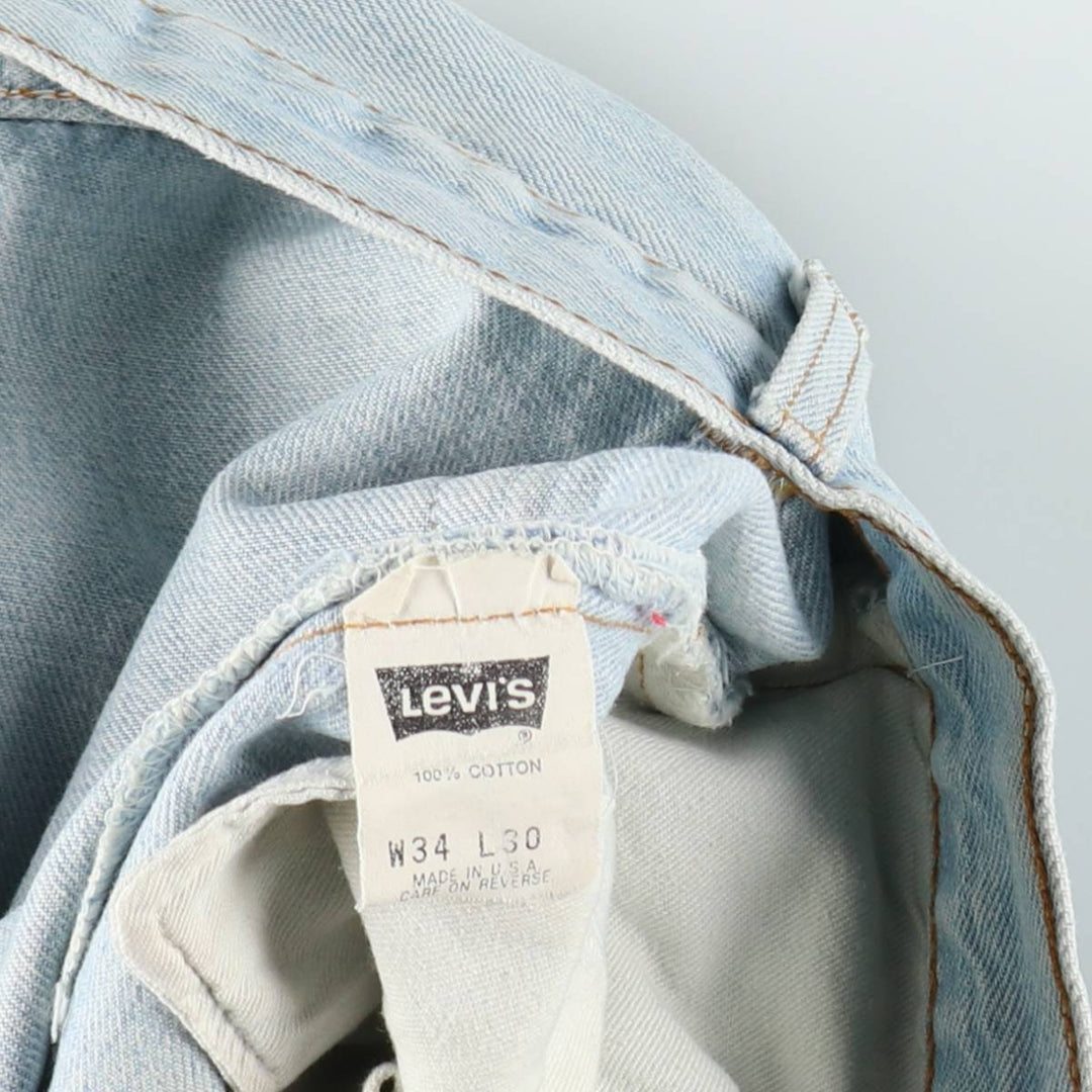 1990'S Levi's 501-0134 Straight Denim Pants, Made in USA, Men's Size W33 (approx.), Vintage cotton Blue type light blue Vintage Second Hand