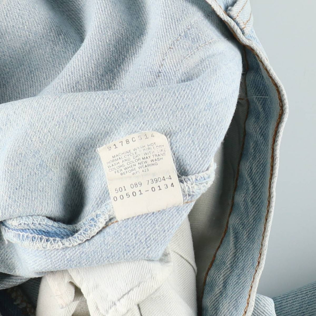 1990'S Levi's 501-0134 Straight Denim Pants, Made in USA, Men's Size W33 (approx.), Vintage cotton Blue type light blue Vintage Second Hand