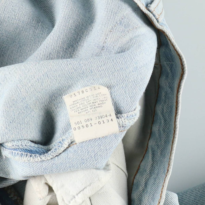 1990'S Levi's 501-0134 Straight Denim Pants, Made in USA, Men's Size W33 (approx.), Vintage cotton Blue type light blue Vintage Second Hand