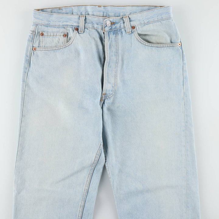 1990'S Levi's 501-0134 Straight Denim Pants, Made in USA, Men's Size W33 (approx.), Vintage cotton Blue type light blue Vintage Second Hand