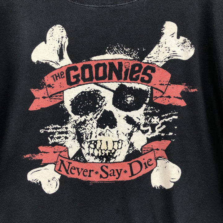 THE GOONIES Skull Pattern Movie T-Shirt (Men's XXL equivalent) unclear black type Vintage Second Hand